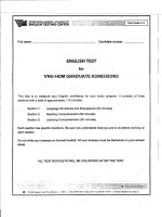 Đề thi mẫu cao học tiếng Anh