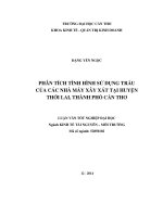 phân tích tình hình sử dụng trấu của các nhà máy xây xát tại huyện thới lai, thành phố cần thơ 