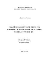 phân tích năng lực cạnh tranh của agribank chi nhánh thành phố cần thơ giai đoạn năm 2011   2014 