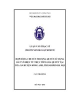 Hợp đồng chuyển nhượng quyền sử dụng đất vô hiệu từ thực tiễn giải quyết tại tòa án nhân dân huyện đông anh, thành phố hà nội 