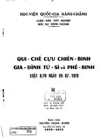 qui chế cựu chiến binh gia đình tử sỉ và phế binh luật 8 70 ngày 09  7 1970 