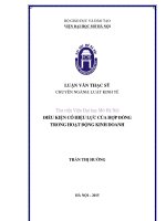 Điều kiện có hiệu lực của hợp đồng trong hoạt động kinh doanh 