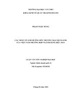 các nhân tố ảnh hưởng đến thương mại nội ngành của việt nam trường hợp ngành hàng dệt, may 
