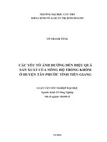 các yếu tố ảnh hưởng đến hiệu quả sản xuất của nông hộ trồng khóm ở huyện tân phước tỉnh tiền giang 