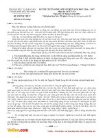 Đề thi tuyển sinh vào lớp 10 THPT môn Ngữ văn Tp. Hồ Chí Minh năm 2016 - 2017