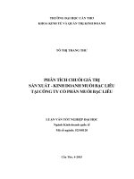 phân tích chuỗi giá trị sản xuất   kinh doanh muối bạc liêu tại công ty cổ phần muối bạc liêu 