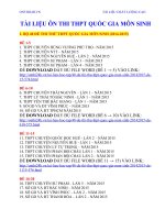 BO DE THI THU THPTQG 2016 MON SINH MOI NHAT