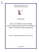 Quản lý tài chính và các giải pháp nâng cao hiệu quả hoạt động tài chính tại công ty cổ phần xây dựng 258 hà nội 