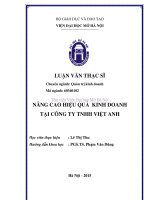 Nâng cao hiệu quả kinh doanh tại công ty TNHH việt anh 