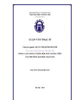 Nâng cao chất lượng đội ngũ giảng viên tại trường đại học đại nam 