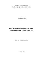 MỘT số PHƯƠNG PHÁP HIỆU CHỈNH GIẢI hệ PHƯƠNG TRÌNH TOÁN tử 