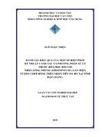 đánh giá hiệu quả của một số biện pháp kỹ thuật canh tác và phương pháp xử lý thuốc hóa học đối với nhện lông nhung (eriophyes sp ) gây hiện tượng chổi rồng trên nhãn tiêu da bò tại tỉnh hậu giang 