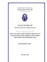 Nâng cao chất lượng tín dụng hộ sản xuất tại ngân hàng nông nghiệp và phát triển nông thôn chi nhánh đông anh 