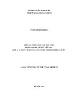 Giáo dục nhân cách cho học sinh trong dạy học lịch sử việt nam lớp 10 trung học phổ thông   chương trình chuẩn 