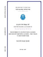 Trách nhiệm của người sử dụng lao động khi chấm dứt hợp đồng lao động   thực trạng và một số kiến nghị 
