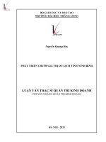 Phát triển chuỗi giá trị du lịch tỉnh ninh bình 