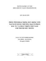 phân tích hoạt động huy động vốn tại ngân hàng thƣơng mại cổ phần đầu tƣ và phát triển việt nam chi nhánh sóc trăng 