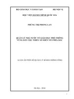 Quản lý nhà nước về giáo dục phổ thông vùng dân tộc thiểu số miền núi phía bắc