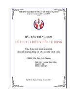 Báo cáo thí nghiệm lý thuyết điều khiển tự động xây dựng mô hình simulink cho đối tượng động cơ DC kích từ vĩnh viễn 