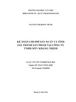 kế toán chi phí sản xuất và tính giá thành sản phẩm tại công ty tnhh mtv khang thịnh 