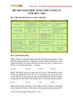 Đề thi Violympic Toán lớp 5 vòng 19 năm 2015 - 2016