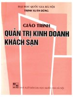 Giáo trình quản trị kinh doanh khách sạn (NXB đại học quốc gia 2002)   đinh xuân dũng, 145 trang
