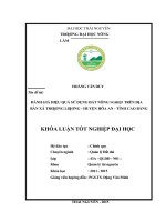 Đánh giá hiệu quả sử dụng đất nông nghiệp trên địa bàn xã trương lương   huyện hòa an   tỉnh cao bằng 