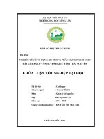 Nghiên cứu ứng dụng GIS trong phân hạng thích nghi đất lúa xã cù vân   huyện đại từ   tỉnh thái nguyên 
