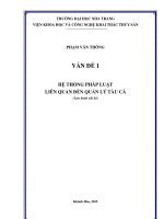 HỆ THỐNG PHÁP LUẬT LIÊN QUAN ĐẾN QUẢN LÝ TÀU CÁ