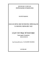 Giải gần đúng một số phương trình đại số và phương trình siêu việt 