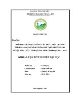 Đánh giá kết quả công tác thực hiện chương trình xây dựng nông thôn mới tại xã hoành mô   huyện bình liêu   tỉnh quảng ninh, giai đoạn 2012 2014 