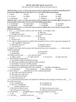 đề thi THPT môn tiếng anh  mã đề số 29