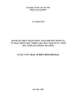 Đánh giá hiện trạng phát thải khí nhà kính CO2 từ hoạt động đốt nhiên liệu hóa thạch của tỉnh bắc ninh (giai đoạn 2013 2014) 