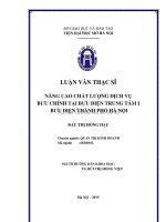 Nâng cao chất lượng dịch vụ bưu chính tại bưu điện trung tâm i bưu điện thành phố hà nội 