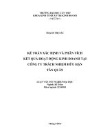 kế toán xác định và phân tích kết quả hoạt động kinh doanh tại công ty trách nhiệm hữu hạn tân quân 