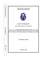 Pháp luật về bồi thường khi nhà nước thu hồi đất từ thực tiễn thực hiện tại tỉnh quảng ninh 