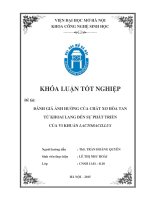 Đánh giá ảnh hưởng của chất xơ hòa tan từ khoai lang đến sự phát triển của vi khuẩn LACTOBACILLUS 