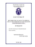 Hoàn thiện công tác quản lý tài chính tại công ty trách nhiệm hữu hạn một thành viên dược phẩm trung ương 1 