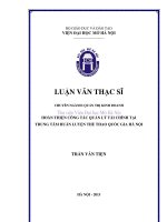 Hoàn thiện công tác quản lý tài chính tại trung tâm huấn luyện thể thao quốc gia hà nội 