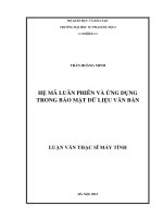 Hệ mã luân phiên và ứng dụng trong bảo mật dữ liệu văn bản 