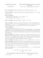 Đề thi thử THPT Quốc gia môn Toán năm 2016 trường THPT Ân Thi, Hưng Yên (Lần 3)