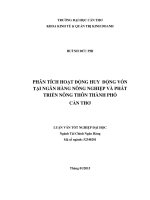 phân tích hoạt động huy động vốn tại ngân hàng nông nghiệp và phát triển nông thôn thành phố cần thơ 
