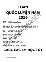 100 đề thi Đại Học Môn Toán 2016 hay và Khó
