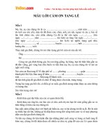 Mẫu lời cảm ơn dùng trong tang lễ