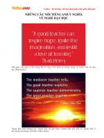 Những câu nói Tiếng Anh ý nghĩa về nghề giáo viên