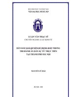 Bán đấu giá quyền sử dụng đất trong thi hành án dân sự từ thực tiễn tại thành phố hà nội 