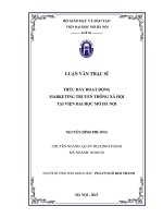 Thúc đẩy hoạt động marketing truyền thông xã hội tại viện đại học mở hà nội 