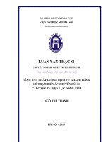 Nâng cao chất lượng dịch vụ khách hàng có trạm biến áp chuyên dùng tại công ty điện lực đông anh 