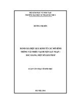 Đánh giá hiệu quả kinh tế các mô hình trồng vải thiều tại huyện lục ngạn   bắc giang một số giải pháp 