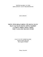 phân tích hoạt động tín dụng ngắn hạn tại ngân hàng nông nghiệp và phát triển nông thôn việt nam chi nhánh cờ đỏ 